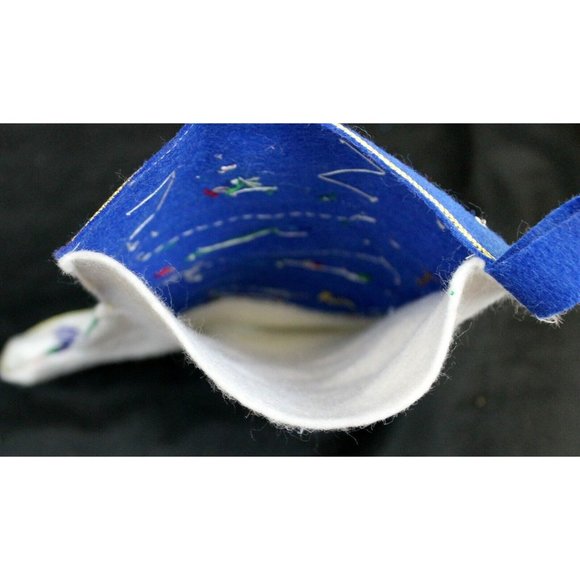 Felt Blue Christmas Sequins Stocking Carolers Xmas Tree Ornaments Holiday - Picture 5 of 5